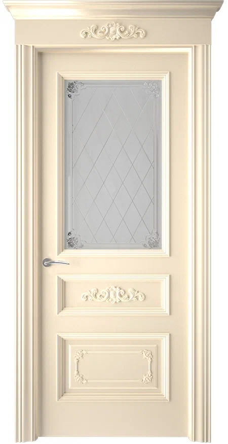 Дверь межкомнатная Текона Smalta-Deco 20.3 Белый RAL 9003, Слоновая кость RAL 1013 - купить в Орехово-Зуево