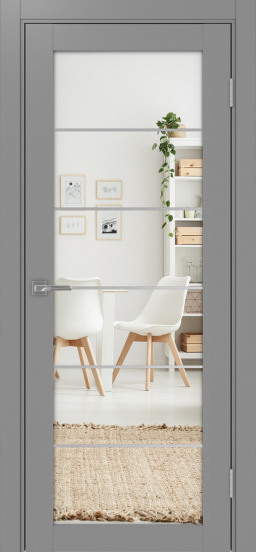 Дверь межкомнатная Optima porte Турин_501АСС.2.2 молдинг алюм.чёрный - купить в Орехово-Зуево